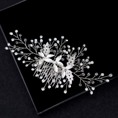 Wedding Hair Comb with Silver Rhinestones